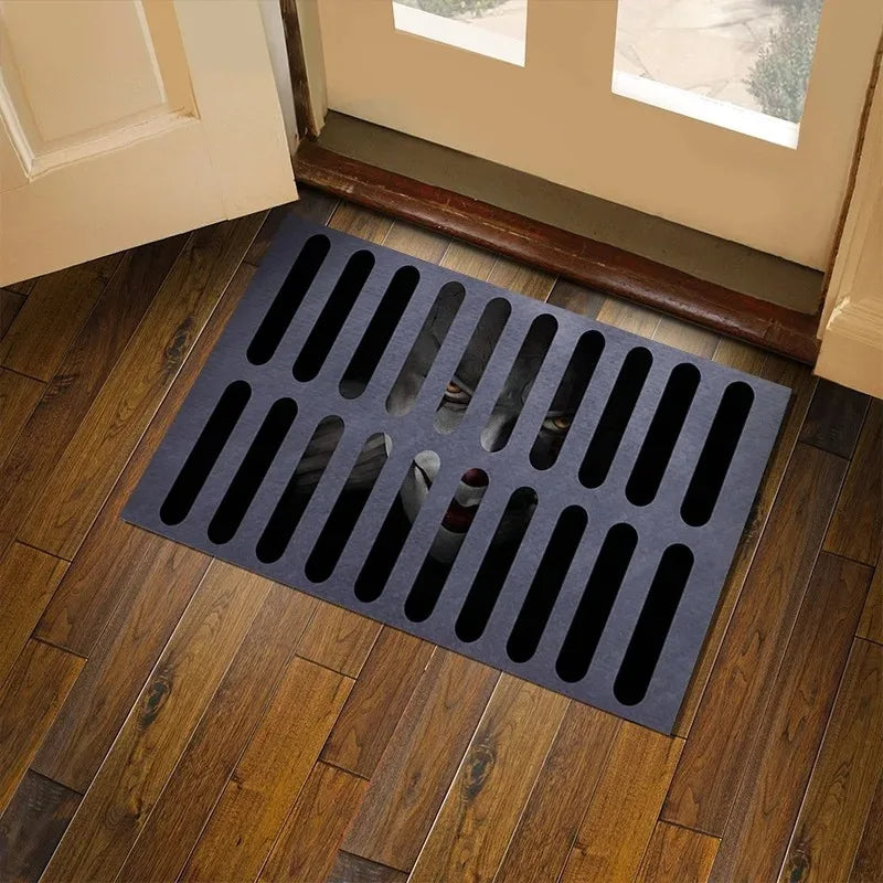 Halloween 3D Clown Doormat – Scary Non-Slip Indoor Outdoor Floor Mat