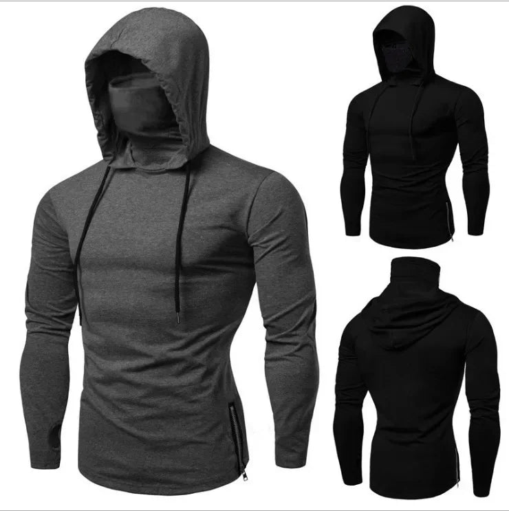 Men’s Zip Hoodie – Solid Color Slim Fit Sweatshirt with Drawstring (Gym Thin Autumn 2025)