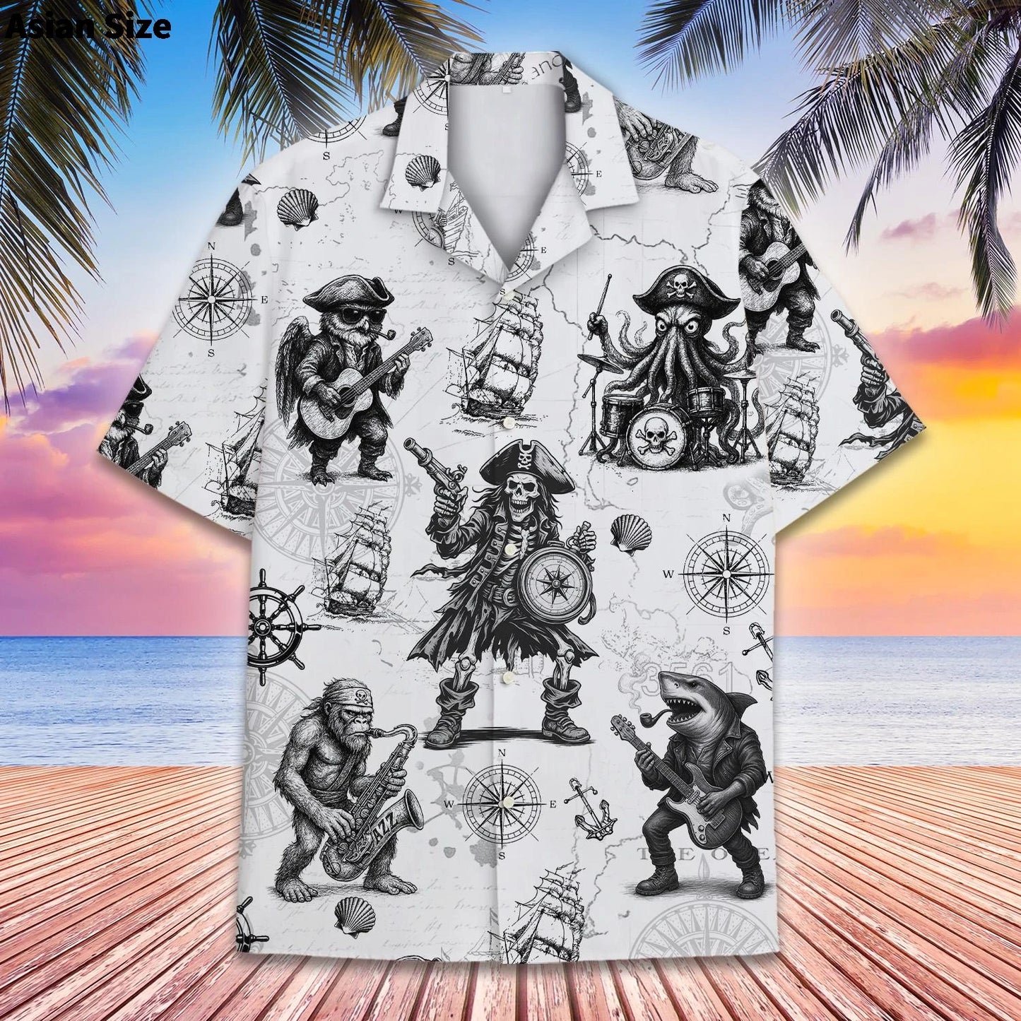 Shark Hawaii Shirt – Tropical Aloha Summer Beach Button Down for Men & Women