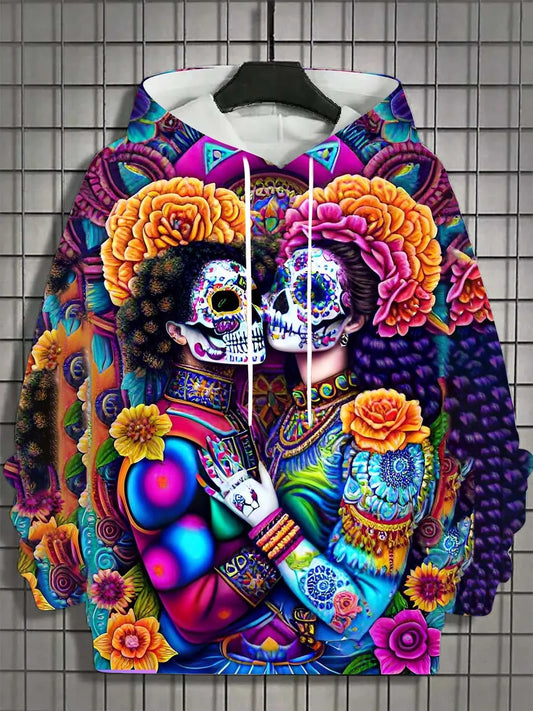 Women’s Skull Hoodie – Casual Autumn Long Sleeve Horror Graphic Pullover