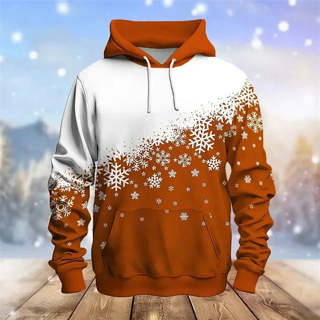 Christmas 3D Snowman Hoodie – Merry Xmas Elk Pullover for Men & Women