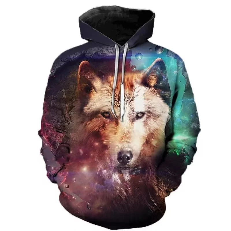 Autumn 3D Wolf Hoodies Men Hooded Animal Printed Hoodie Sweatshirts Tracksuits Man/women Jackets Funny Hoody DropShipping