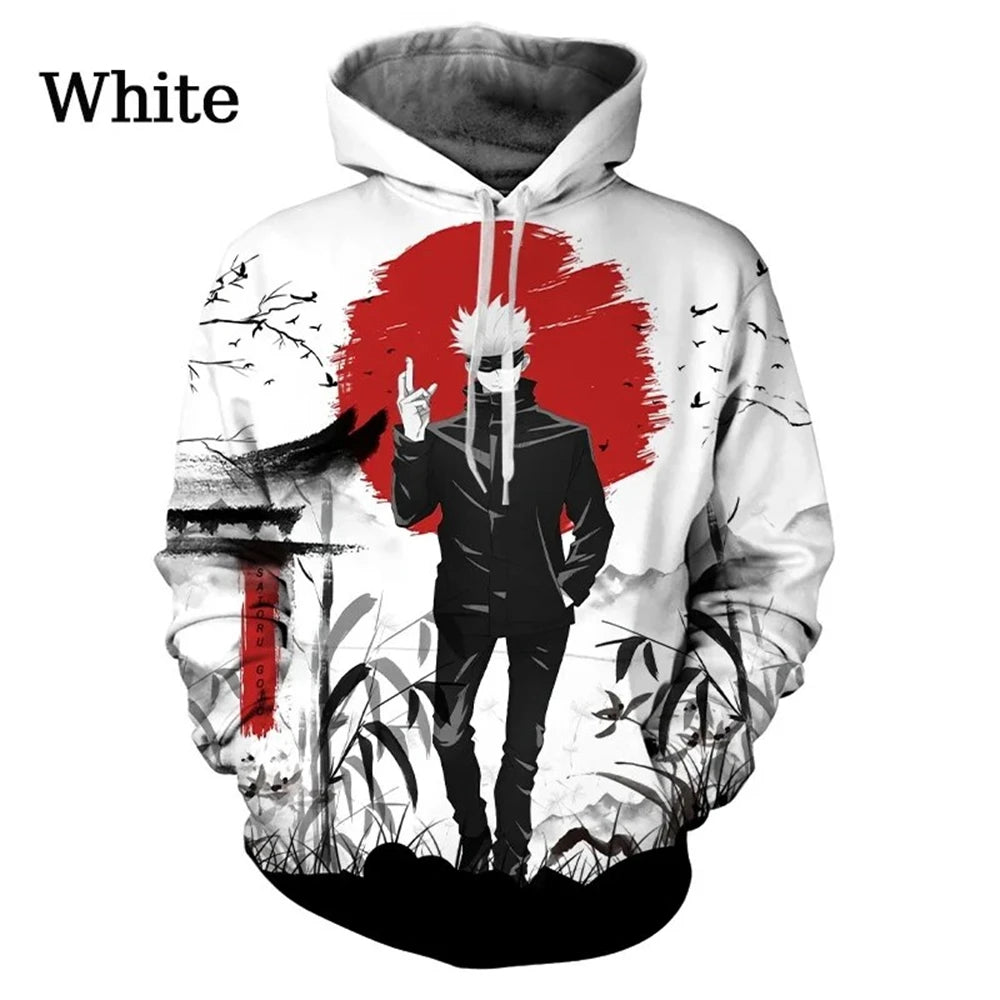 Jujutsu Kaisen Gojo Hoodie – Men’s 3D Anime Manga Print Sweatshirt Pullover