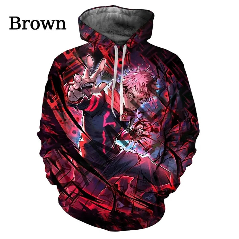 Jujutsu Kaisen Gojo Hoodie – Men’s 3D Anime Manga Print Sweatshirt Pullover