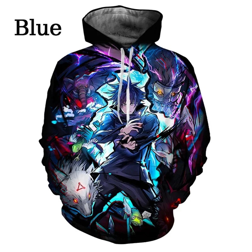 Jujutsu Kaisen Gojo Hoodie – Men’s 3D Anime Manga Print Sweatshirt Pullover