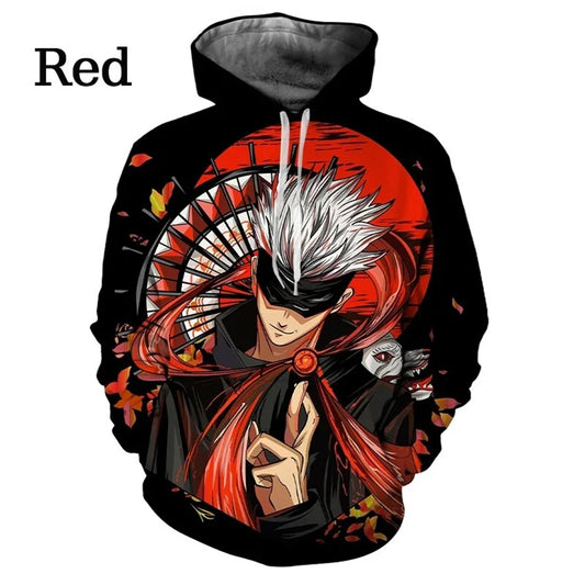 Jujutsu Kaisen Gojo Hoodie – Men’s 3D Anime Manga Print Sweatshirt Pullover