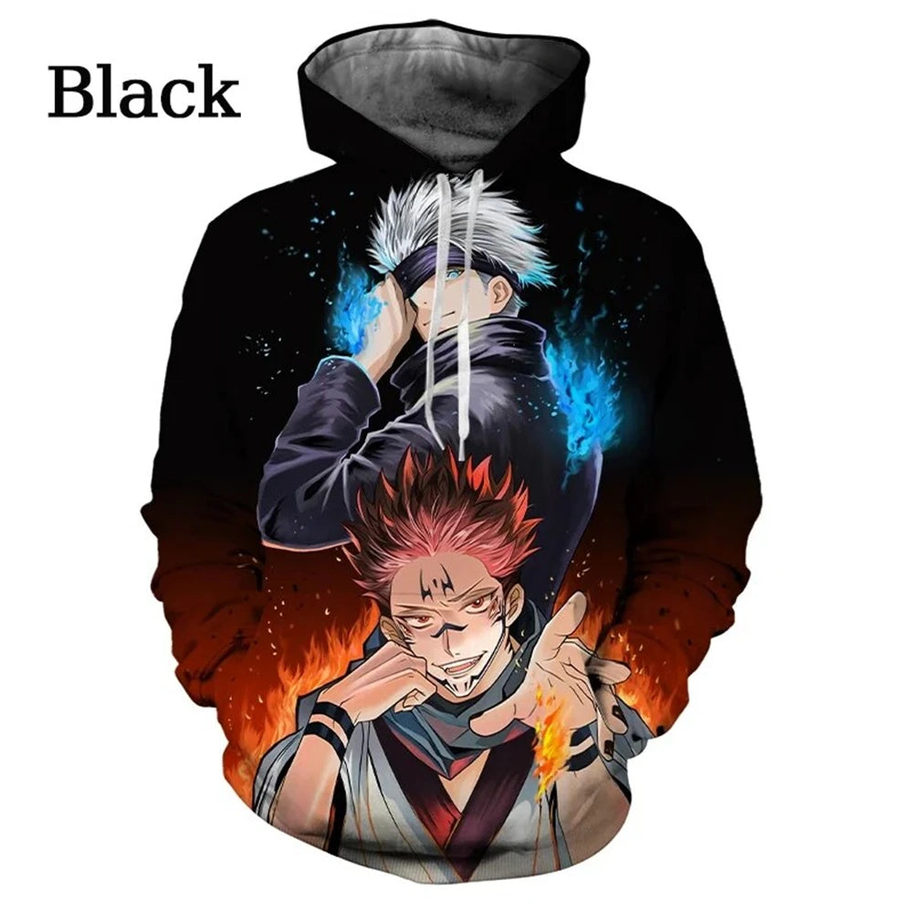 Jujutsu Kaisen Gojo Hoodie – Men’s 3D Anime Manga Print Sweatshirt Pullover
