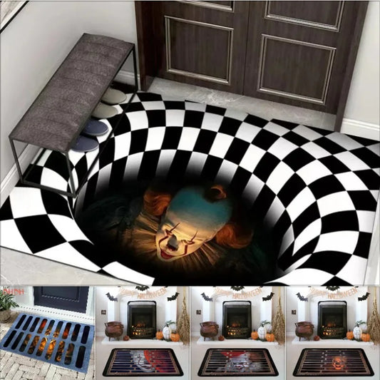 Halloween 3D Clown Doormat – Scary Non-Slip Indoor Outdoor Floor Mat
