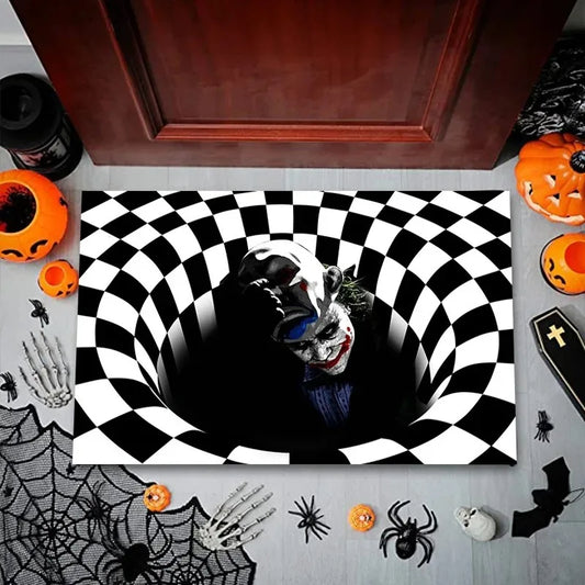 Halloween 3D Clown Doormat – Scary Non-Slip Indoor Outdoor Floor Mat