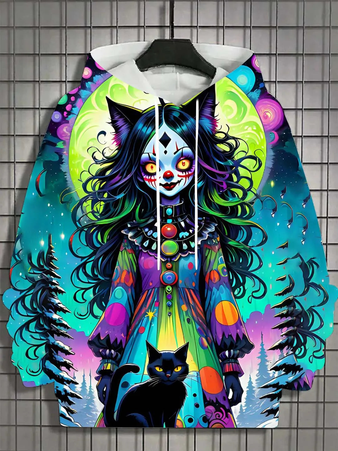 Women’s Skull Hoodie – Casual Autumn Long Sleeve Horror Graphic Pullover