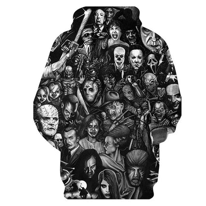 Horror Movies 3D Hoodie – Oversized Casual Pullover for Men & Women