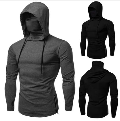 Men’s Zip Hoodie – Solid Color Slim Fit Sweatshirt with Drawstring (Gym Thin Autumn 2025)
