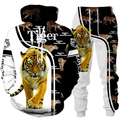 Wolf 3D Tracksuit – Men’s Hoodie & Pants Set Casual Autumn Winter Outfit