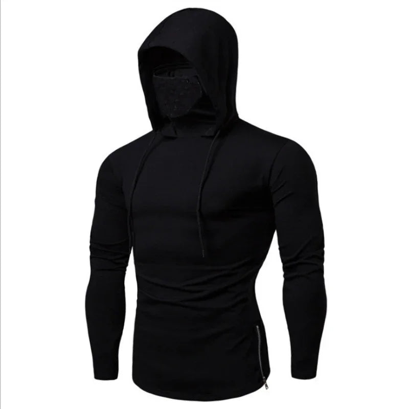 Men’s Zip Hoodie – Solid Color Slim Fit Sweatshirt with Drawstring (Gym Thin Autumn 2025)