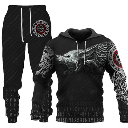 Wolf 3D Tracksuit – Men’s Hoodie & Pants Set Casual Autumn Winter Outfit