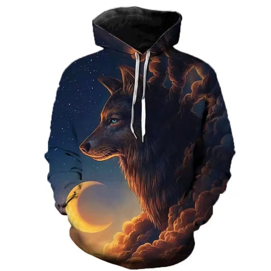 Autumn 3D Wolf Hoodies Men Hooded Animal Printed Hoodie Sweatshirts Tracksuits Man/women Jackets Funny Hoody DropShipping
