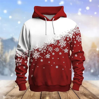 Christmas 3D Snowman Hoodie – Merry Xmas Elk Pullover for Men & Women