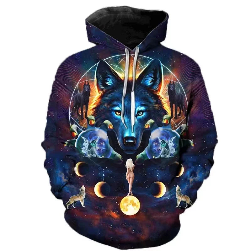 Autumn 3D Wolf Hoodies Men Hooded Animal Printed Hoodie Sweatshirts Tracksuits Man/women Jackets Funny Hoody DropShipping