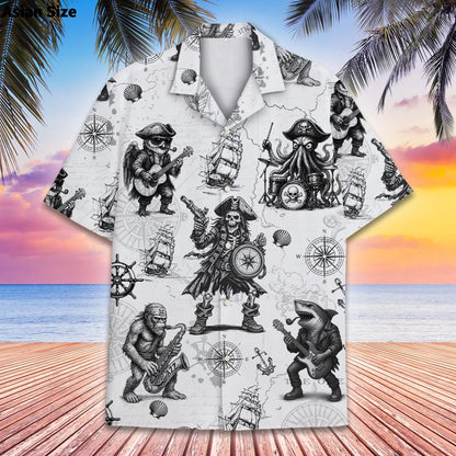 Shark Hawaii Shirt – Tropical Aloha Summer Beach Button Down for Men & Women