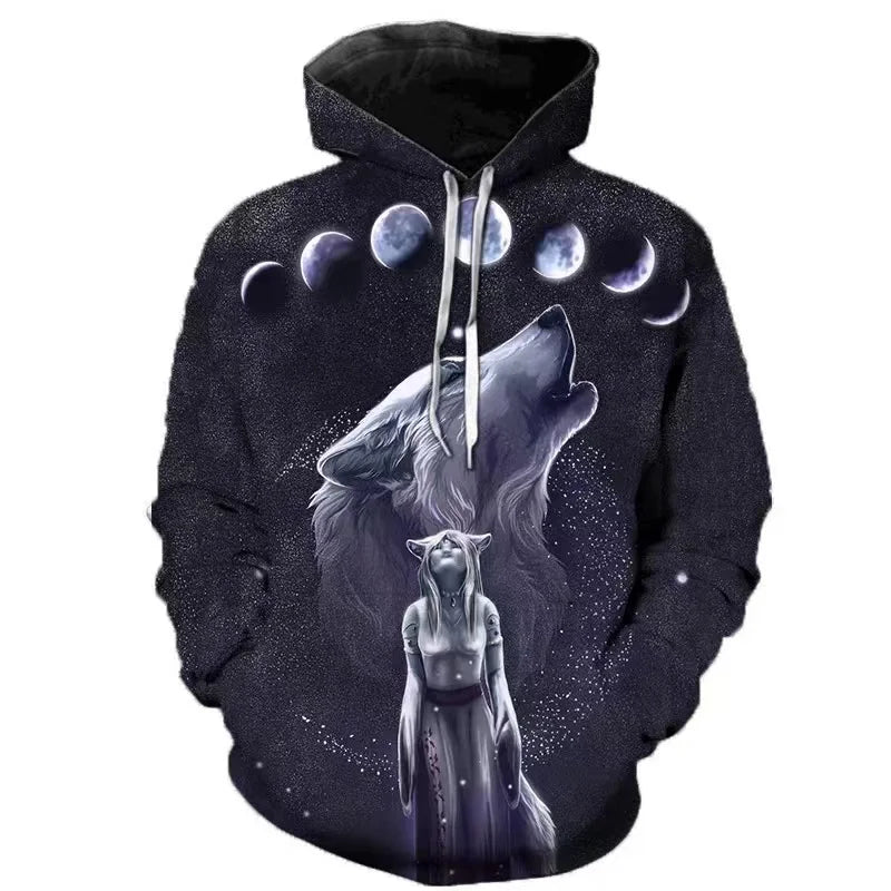 Autumn 3D Wolf Hoodies Men Hooded Animal Printed Hoodie Sweatshirts Tracksuits Man/women Jackets Funny Hoody DropShipping