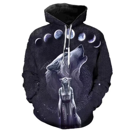 Autumn 3D Wolf Hoodies Men Hooded Animal Printed Hoodie Sweatshirts Tracksuits Man/women Jackets Funny Hoody DropShipping