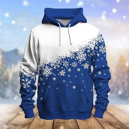 Christmas 3D Snowman Hoodie – Merry Xmas Elk Pullover for Men & Women