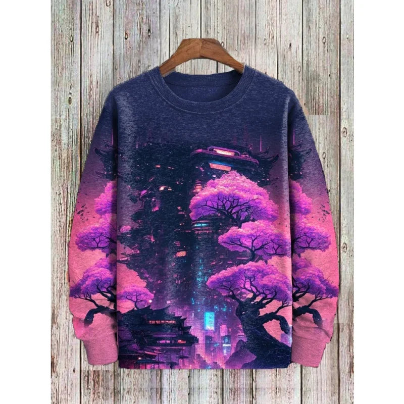3D Mushroom Hoodie – Colorful Moth Graphic Sweatshirt for Men & Women