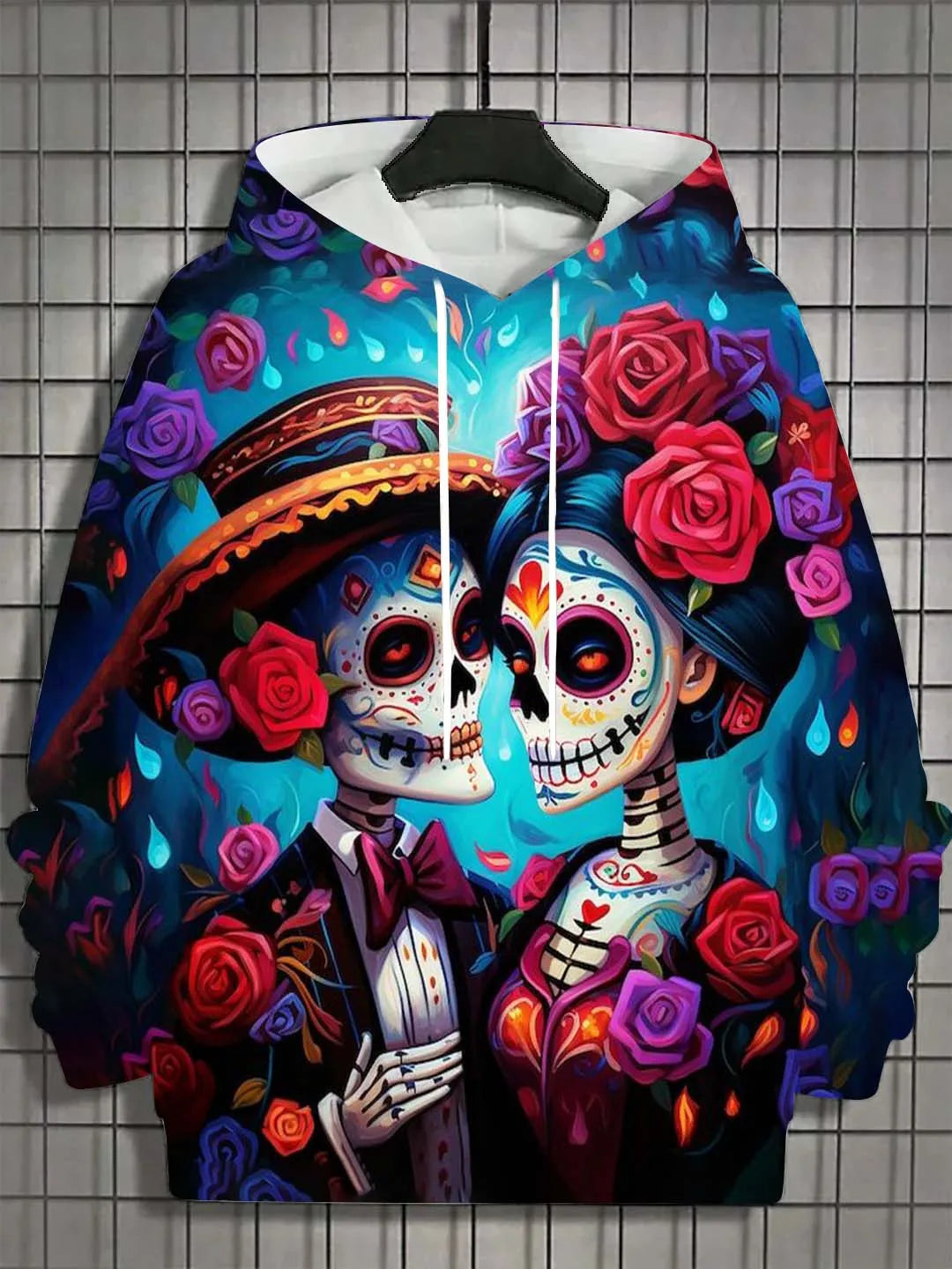 Women’s Skull Hoodie – Casual Autumn Long Sleeve Horror Graphic Pullover