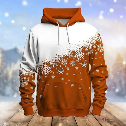 Christmas 3D Snowman Hoodie – Merry Xmas Elk Pullover for Men & Women