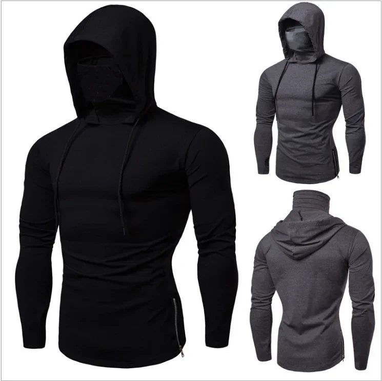 Men’s Zip Hoodie – Solid Color Slim Fit Sweatshirt with Drawstring (Gym Thin Autumn 2025)