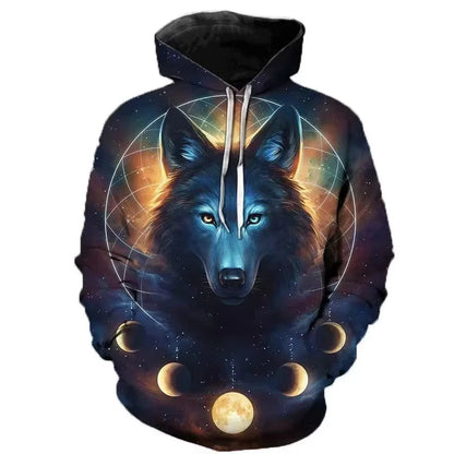 Autumn 3D Wolf Hoodies Men Hooded Animal Printed Hoodie Sweatshirts Tracksuits Man/women Jackets Funny Hoody DropShipping