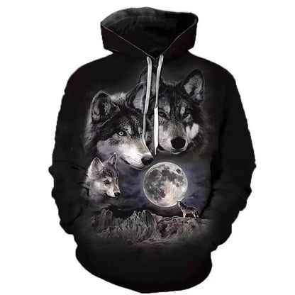 Autumn 3D Wolf Hoodies Men Hooded Animal Printed Hoodie Sweatshirts Tracksuits Man/women Jackets Funny Hoody DropShipping