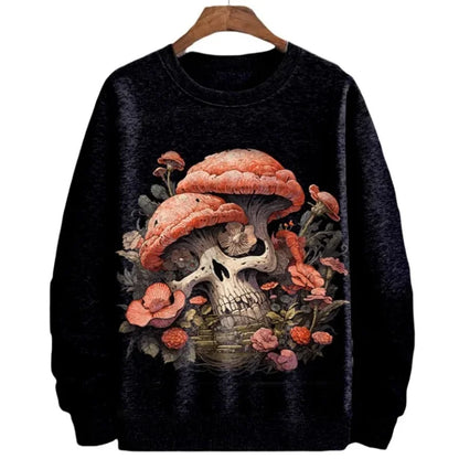 3D Mushroom Hoodie – Colorful Moth Graphic Sweatshirt for Men & Women