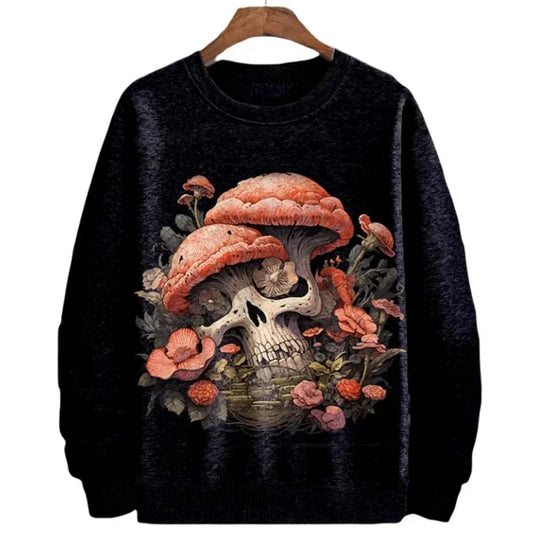 3D Mushroom Hoodie – Colorful Moth Graphic Sweatshirt for Men & Women