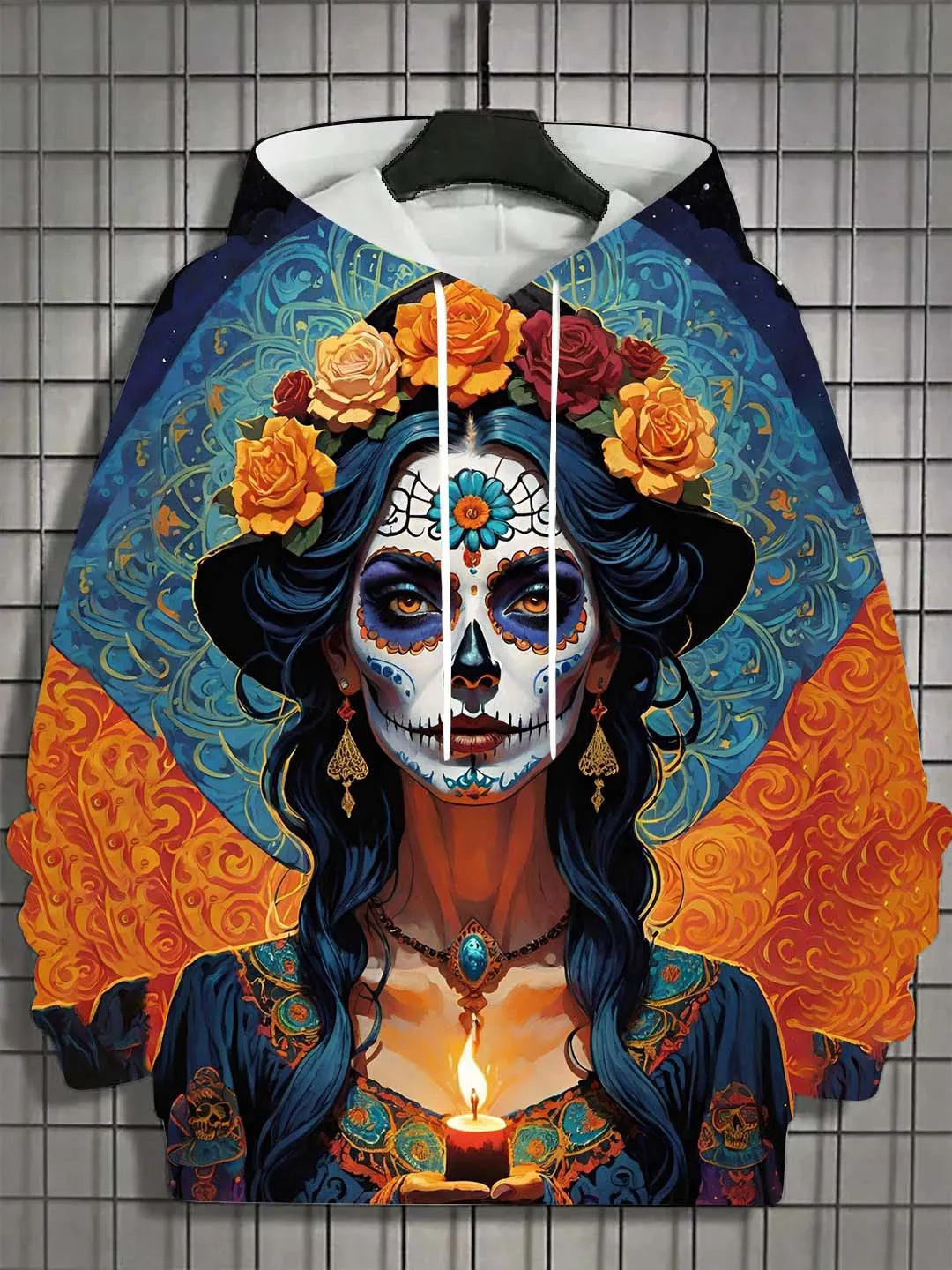 Women’s Skull Hoodie – Casual Autumn Long Sleeve Horror Graphic Pullover