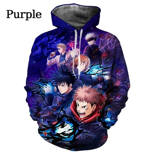 Jujutsu Kaisen Gojo Hoodie – Men’s 3D Anime Manga Print Sweatshirt Pullover