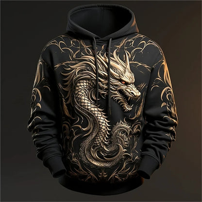 Dragon Hoodie – Men’s 3D Print Oversized Harajuku Sweatshirt